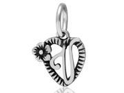 Babao Jewelry Gorgeous Flower Love Letter V 925 Sterling Silver Dangle Bead fits Pandora European Charm Bracelets