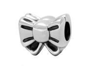 Babao Jewelry Simple Bow 925 Sterling Silver Bead fits Pandora European Charm Bracelets