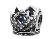 Babao Jewelry Crown Blue CZ Crystals 925 Sterling Silver Bead fits Pandora European Charm Bracelets
