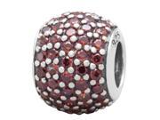 Babao Jewelry Single Round Brown CZ Crystals 925 Sterling Silver Bead fits Pandora European Charm Bracelets