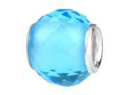 Babao Jewelry Pure Sky Blue Faceted Crystal Glass Bead 925 Sterling Silver Single Core fits Pandora Styles European Charm Bracelets