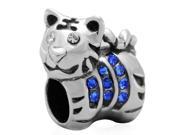 Babao Jewelry Power Tiger Sapphire CZ Crystals 925 Sterling Silver Bead fits Pandora European Charm Bracelets