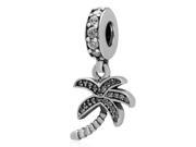 Babao Jewelry White Coconut Tree CZ Crystals 925 Sterling Silver Dangle Bead fits Pandora European Charm Bracelets