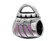 Babao Jewelry Pink Bag 925 Sterling Silver Bead fits Pandora European Charm Bracelets