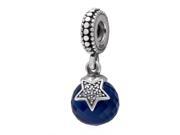 Babao Jewelry Blue Circle Star Clear CZ Crystals 925 Sterling Silver Dangle Bead fits Pandora Style European Charm Bracelets