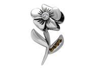 Babao Jewelry Gorgeous Flower White CZ Crystals 925 Sterling Silver Bead fits Pandora Style European Charm Bracelets
