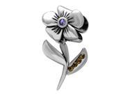 Babao Jewelry Gorgeous Flower Purple CZ Crystals 925 Sterling Silver Bead fits Pandora Style European Charm Bracelets