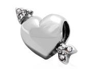 Babao Jewelry The Arrow Of Love White CZ Crystals 925 Sterling Silver Bead fits Pandora Style European Charm Bracelets