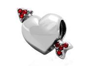 Babao Jewelry The Arrow Of Love Red CZ Crystals 925 Sterling Silver Bead fits Pandora Style European Charm Bracelets