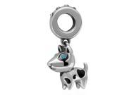Babao Jewelry Love Dog Blue Eyes Grey CZ Crystals 925 Sterling Silver Dangle Bead fits Pandora Style European Charm Bracelets