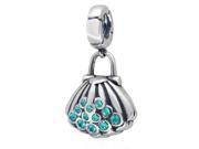 Babao Jewelry Shell Turquoise CZ Crystals 925 Sterling Silver Dangle Bead fits Pandora Style European Charm Bracelets