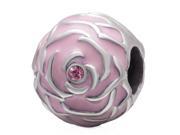 Babao Jewelry Pink Rose Pink CZ Crystals 925 Sterling Silver Bead fits Pandora Style European Charm Bracelets