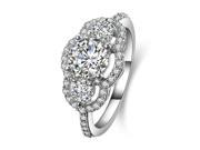 Babao Jewelry Dazzling Dazzling Classical 18K Platinum Plated Authentic 925 Sterling Silver Clear CZ Crystal Ring