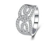 Babao Jewelry Cross Rabbit Ear 18K Platinum Plated Authentic 925 Sterling Silver Clear CZ Crystal Ring