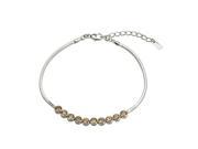 Babao Jewelry Simple Champagne Circles 18K Platinum Plated Authentic 925 Sterling Silver CZ Crystal Bracelet