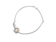 Babao Jewelry Light Yellow Fox 18K Platinum Plated Authentic 925 Sterling Silver CZ Crystal Bracelet