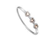 Babao Jewelry Love Heart Champagne 18K Platinum Plated Authentic 925 Sterling Silver CZ Crystal Bracelet