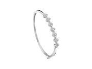 Babao Jewelry Lovely Clover 18K Platinum Plated Authentic 925 Sterling Silver Clear CZ Crystal Bracelet