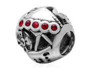 Babao Jewelry Slot Machine Red CZ Crystals 925 Sterling Silver Bead fits Pandora Style European Charm Bracelets