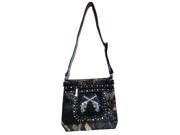 Rhinestone Camou Pistol Women s Leather Messenger Bag in Coffee A2908 2