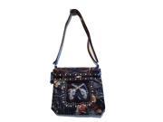 Rhinestone Camou Pistol Women s Leather Messenger Bag in Coffee A2908 2
