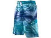 TYR Sunset Stripe Boardshort with Boxer style Liner Aqua Blue MD