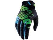 100% Ridefit 2017 MX Offroad Gloves Black Lime LG