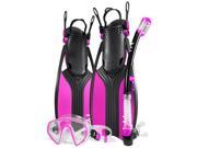 TYR Voyager Women s Mask and Snorkel Fin Set Pink Black MD Shoe Size 9 12