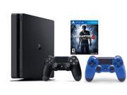 PlayStation 4 Slim Console 2 items Bundle PS4 Slim Uncharted 4 Bundle Sony PlayStation 4 Dualshock 4 Wireless Controller Wave Blue