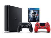 PlayStation 4 Slim Console 2 items Bundle PS4 Slim Uncharted 4 Bundle Sony PlayStation 4 Dualshock 4 Wireless Controller Red