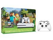 Xbox One S Console Bundle 2 Items: Xbox One S 500GB Console - Minecraft Bundle, Extra Xbox Wireless Controller (White)