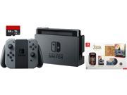 Nintendo Swtich 3 items Game Bundle Nintendo Switch 32GB Console Gray Joy con 64GB Micro SD Memory Card and The Legend of Zelda Breath of the Wild Special Edi