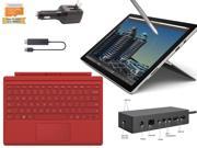 Microsoft Surface Pro 4 Core i7 6600U 16GB 256GB 12.3 touch screen w 2736x1824 3K 3 2 QHD Windows 10 Pro Red Cover Dock Wireless Display Bundle