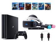 PlayStation VR Start Bundle 10 Items VR Start Bundle PS4 Pro 1TB 6 VR Game Disc Until Dawn Rush of Blood EVE Valkyrie Battlezone Batman Arkham VR DriveClub