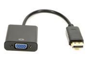 DP2VGA DP Male to VGA Female Video Adapter Converter Cable Support 1080p Resolution 7 inch in Black