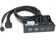 Hi Speed 4 Port USB Hub Combo Front Panel 3.5 2xUSB3.0 2xUSB2.0 For 3.5 inch PC Floppy Bay