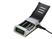 4 Slots Battery Charger with LCD Display For AA AAA Ni MH Ni Cd Batteries Rechargeable US Plug