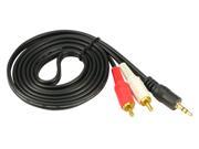 3.5mm Male to 2 x RCA Male Stereo Audio Cable Adapter 1.3m Black For iPod iPhone DVD amplifier CD MD stereo