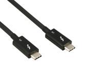 USB IF Certified Thunderbolt 3 40Gbps USB C Cable Cord Male to Male Black 0.5m