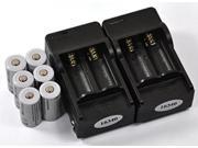 LEMAI 6Pcs 2200mAh 3.7V 16340 CR123A Rechargeable Li ion Battery 2x Charger For Ultrafire LED Flashlight Flash Light Torch Laser Pointer
