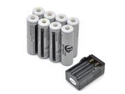 LEMAI® 8 Pieces 5000mAh 3.7V 18650 NCR Rechargeable Li ion Battery Pack Cell Charger For Ultrafire TrustFire CREE XM L T6 LED Flashlight Flash Light Torch
