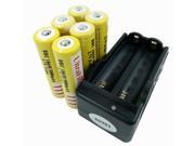LEMAI® YELLOW Ultrafire 6 Pieces 5000mAh 3.7V 18650 NCR Rechargeable Li ion Battery Pack Cell 1X Charger For Ultrafire TrustFire CREE XM L T6 LED Flashlight