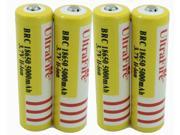 LEMAI® YELLOW Ultrafire 4PCS 18650 5000mah Li ion Rechargeable Battery for Ultrafire LED Flashlight Torch