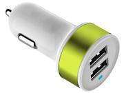 Vanda® Car Charger Dual Port Rapid USB Car Charger Cigarette Charger for iPad Tablets 1 Amp for iPod iPhone Smartphone Green