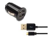 Vanda® 10W 2.1A Mini USB Car Charger Micro USB Cable in Black