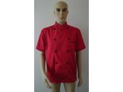 Short Sleeve Kitchen Cooker Working Uniform Chef Waiter Waitress Coat Jacket red