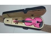 Student Acoustic Violin Full 3 4 Maple Spruce with Case Bow Rosin Pink Color