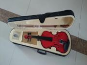 Student Acoustic Violin Size 1 4 Maple Spruce with Case Bow Rosin Red Color