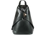 Visconti Stylish Triangular Soft Classic Bag Genuine Quality Leather Backpack Small Black 18258