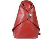 Visconti Stylish Triangular Soft Classic Bag Genuine Quality Leather Backpack Medium Red 18258